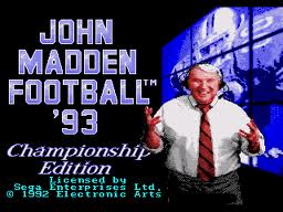 John Madden Football 93 - Championship Edition